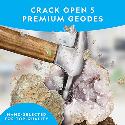 Image of National Geographic Break Open 5 Jumbo Geodes - Earth Science Kit with 5 Premium, Extra-Large Geodes with Crystals, Goggles & Display Stands, Science Gifts, Fun Stuff for Kids (Amazon Exclusive)