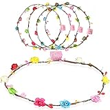 4 Stücke LED Blumen Stirnband LED Blumen Rosen Krone Leuchtende 10 LED Blumen Haarbänder Leuchtend Blumenkranz Stirnband für Frauen Mädchen Feiertag Party Hochzeit Dekor