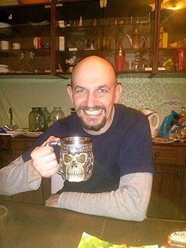Viking Stainless Steel Mug, Viking Beer Mug, Skull Beer Mug, Nordic - View #10
