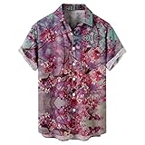 Herren Oversize Tops Hemden Oberteile Blusen Sommer Shirts T-Shirt Herren Tops für Herren Oberteile Hawaiihemd Tshirt Kurz Ärmel Basic Shirt T-Shirt Verschiedene Musterdrucke