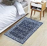 Handgewebter Teppich aus Baumwolle, Boho-Teppich, bedruckt, dekorativ...
