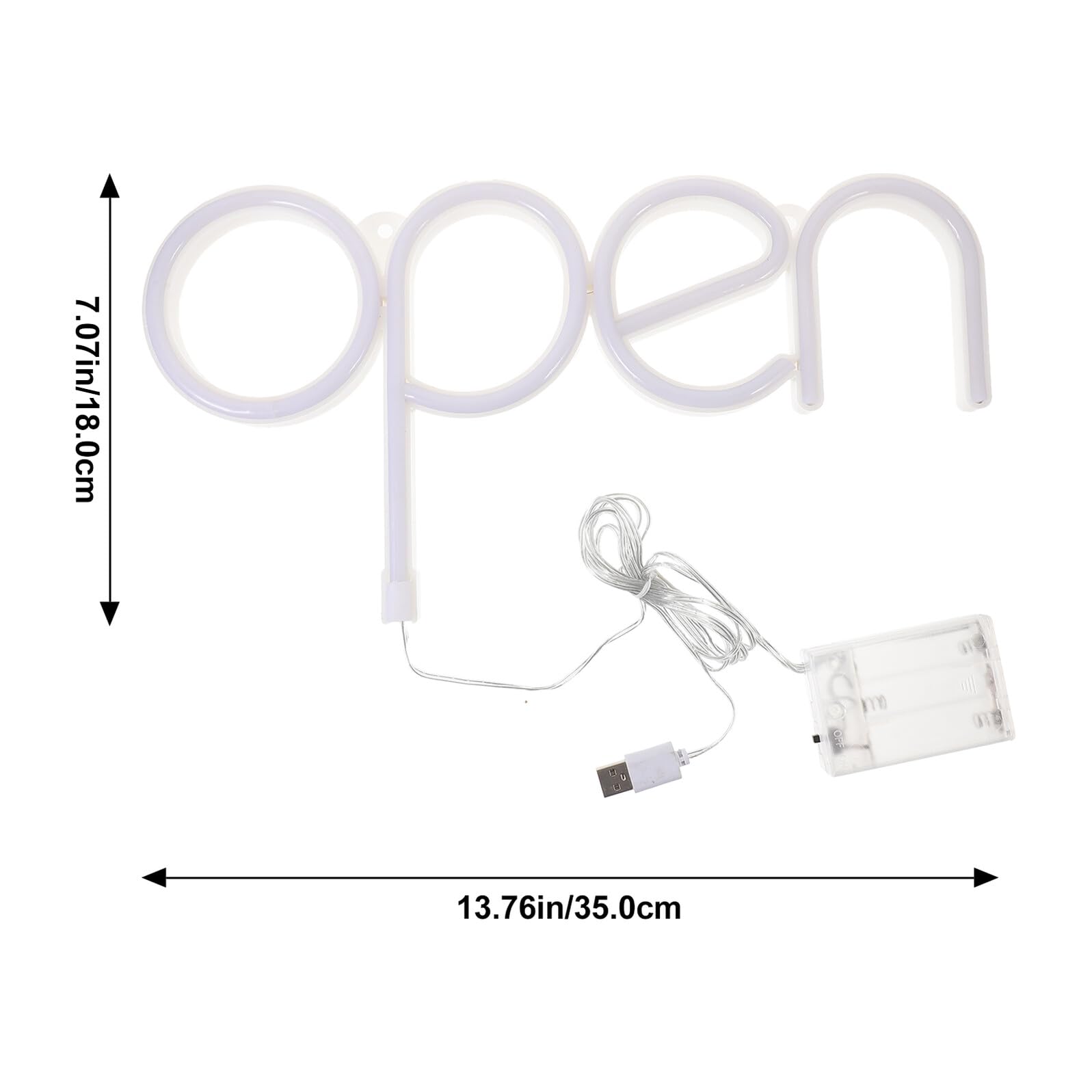 TOYANDONA Letrero de Neón Abierto para Navidad y Eventos LED Luz Ambiental en Tonalidad Clara Alimentación por USB y Batería Aaa para Decoración de Pared y Fiestas