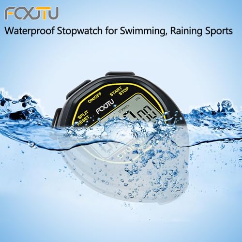 image for FCXJTU Digital Waterproof Stopwatch, No Bells, No Whistles, Simple Bas