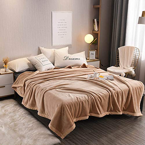 Klimaanlage Decke, Super Flanell Winter Warm Decke Bett Baby Bettwäsche Bettdecke Tagesdecke,Kamel,200x230cm