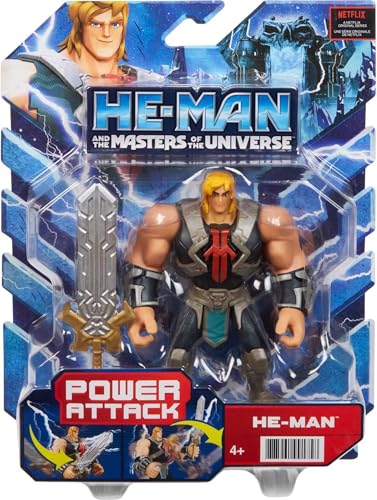 Musclor et Les Maîtres de l’Univers Figurine articulée Musclor inspirée de la série animée, avec fonction combat, jouet pour enfant, HBL66