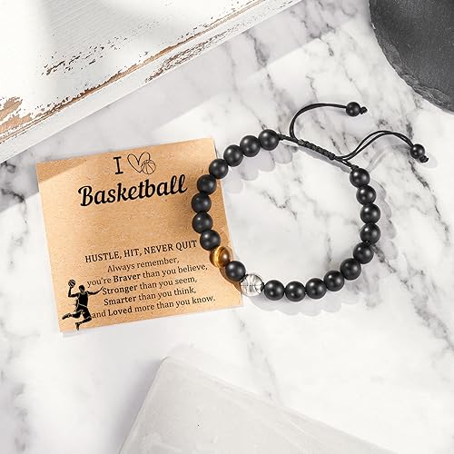 JOGDIAM Basketball Gifts for Boys 8-12 12-16, Basketball Accessories Stuff Bracelet, Birthday Gifts for Son Grandson Nephew