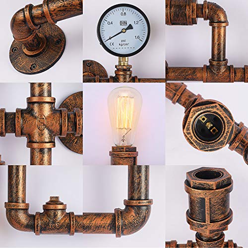 Industriële Vintage Wandlampen Montage Retro Metalen Lamp Rustieke Waterpijp Wandkandelaars Armatuur voor Woondecoratie… - Afbeelding 4