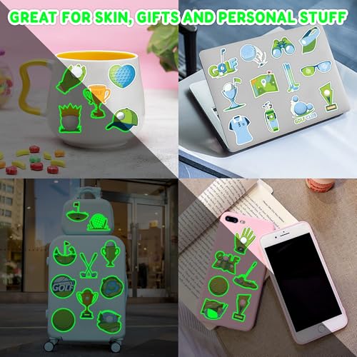 Image of 96 PCS Golf Luminous Glow in the Dark Pre-Cut Temporary Tattoos for Kids | Cute Sport Theme Birthday Party Favors & Decorations for Boys Girls, Fake Tattoos, Sticker, Rewards & Gifts for Boys & Girls
