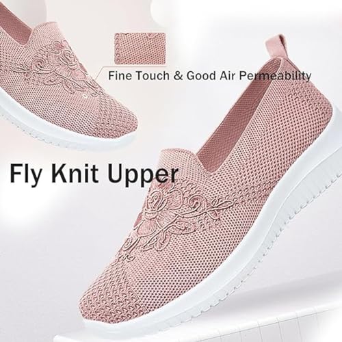 Women's 2023 Breathable Hollow Out Flat Shoes,Shallow Mouth Flower Solid Colour Mesh Shoes,Fashion Lazy Shoes (US8, Black)4