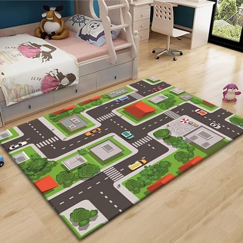 カーペット ラグ キッズ 140*200cm プレイマット ロードマップ 道路ラグマット カラー 赤ちゃん低反発 防音 遊べる 線路 センターラ 車柄 男の子 キッズ 子供部屋 子供用 地図マップ ふわふわグ 快適 大判 長方形 教育用 洗える 面白い か