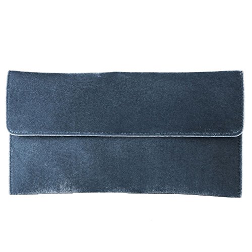 Sac d'embrayage Clorinda en velours bleu cobalt chic