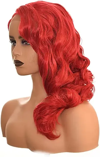 Poison Ivy Soap: Long Pillarbox Red Curly Retro Lace Front Wig