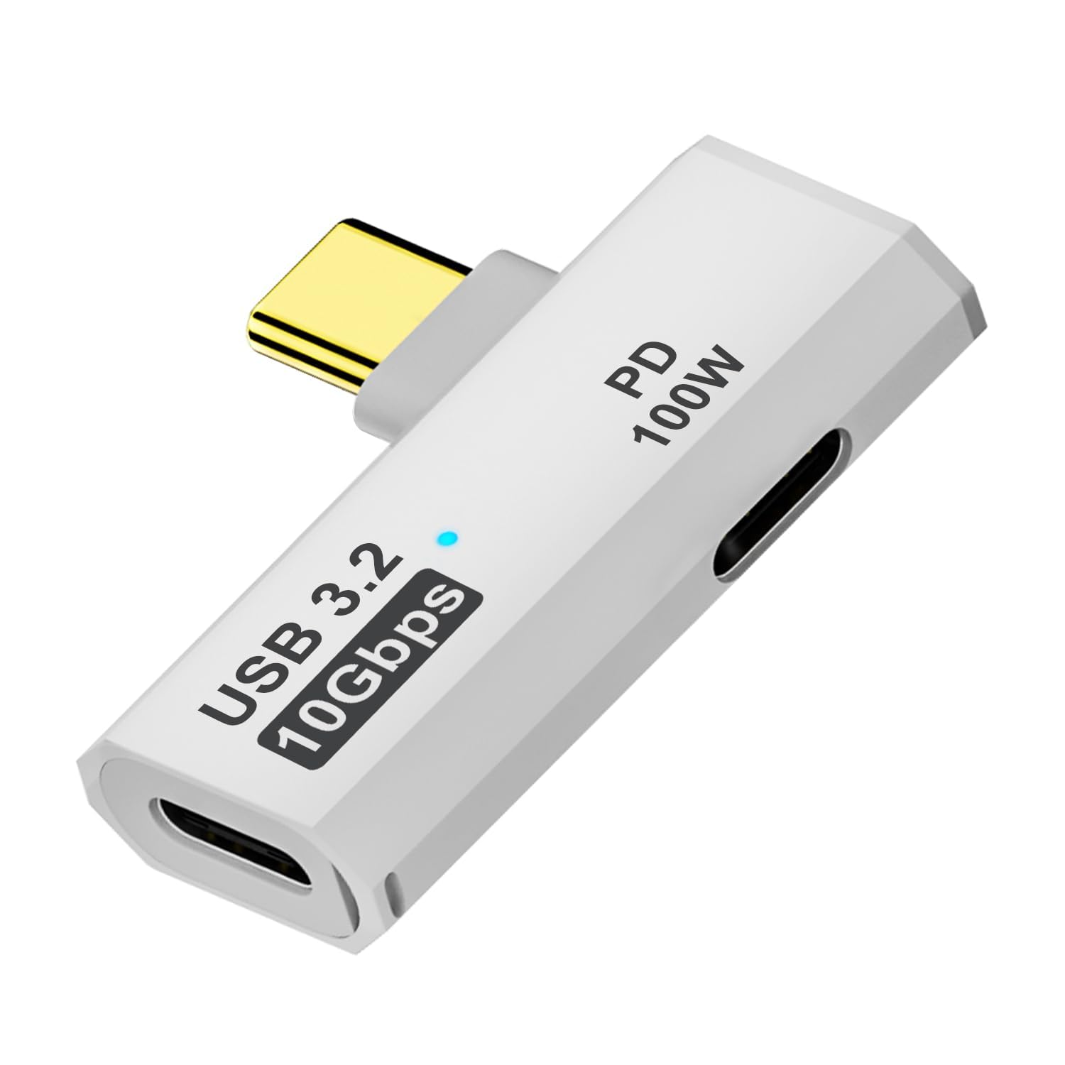 MICROWARE2 in 1 Type-C Charging & Audio Splitter Adapter 100W PD, Right Angle Male to Dual Female Converter Compatible with iPhone 15, Steam Deck, iPad, MacBook – White-image-9