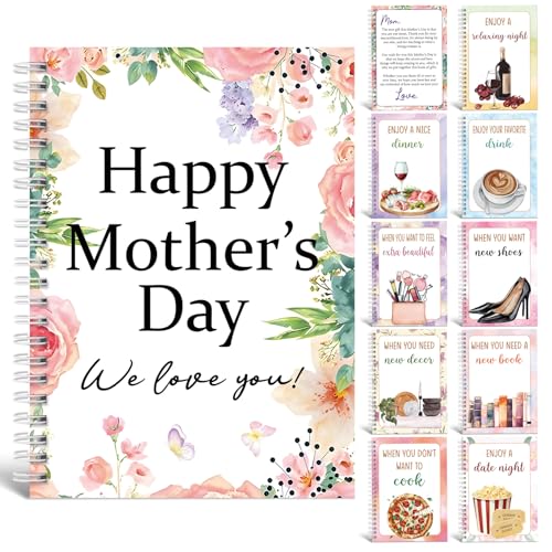 Fullhawl Mother's Day Gift Card Book 7 x 5 Inch Gift Card Organizer Book for Mom Mother's Day...