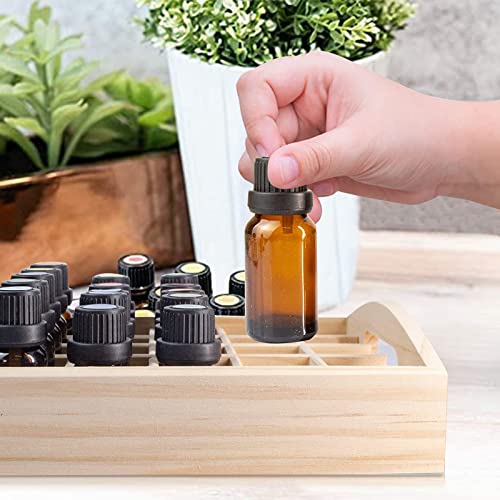 WishesMar 30 Slots Wooden Essential Oil Holder Display Storage Organizer Stand Natural Wooden Rack - Image 4