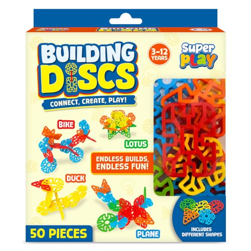 Image of SUPERPLAY Building Discs - 50 Interlocking Discs & Building Blocks