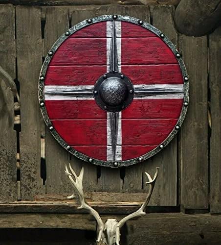 Leif Erikson Vikings Valhalla Authentic Battleworn Viking Shield Round, Battle, Warrior, Shield, Wooden, Round, Shield, LARP, Reproduction, Cosplay, Shield,