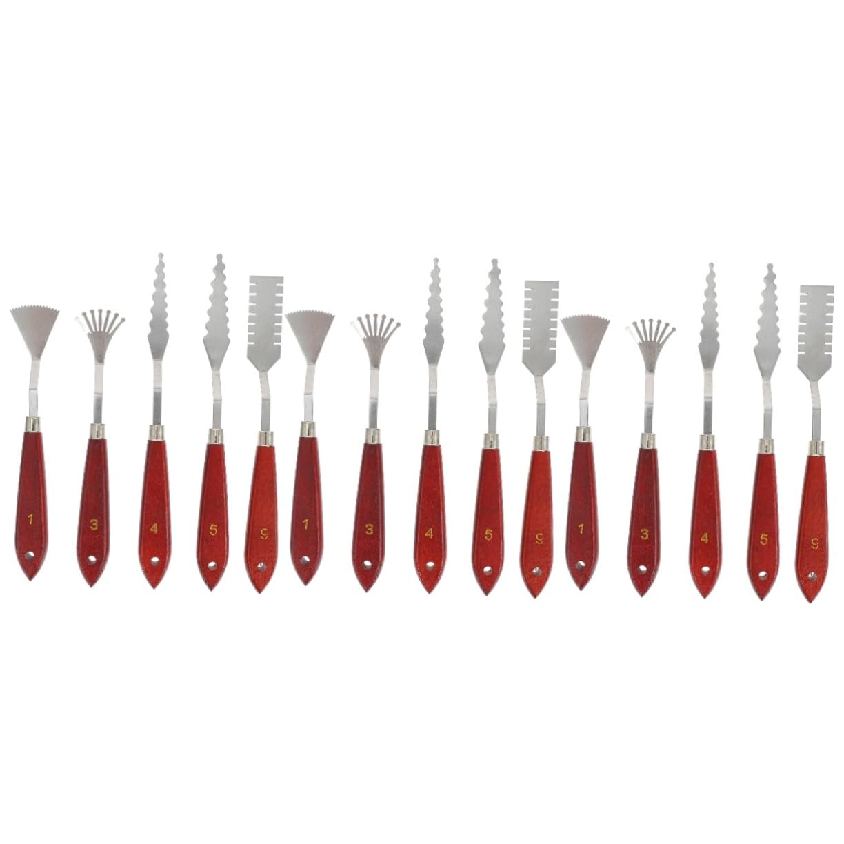 NUOBESTY 3 Set Coltello Da Pittura Carta Da Parati Mastice Numero Spatole A Guazzo Pallet Di Vernice Tavolozza Fai Da Te Strumento Raschietto Per Pentole Parà Di Legno Brown 5 Pezzi * 3