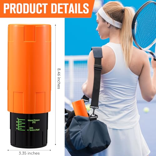 Image of Soulchen Tennis Ball Pressurizer - Tennis Ball Storage Canister Holds 3 Balls Under 14 Psi Pressure, Reusable Stuff for Bounce Retention, Lightweight & Durable