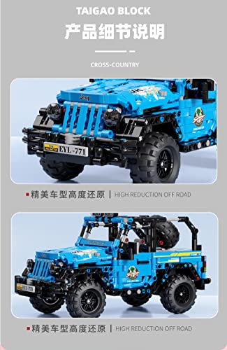 litodinogo TGL T2002 Technik Zurückziehen Wrangler Bausteine,Offroad-Geländewagen Modellauto-Bausatz, Spielzeugauto, SUV… – Bild 6
