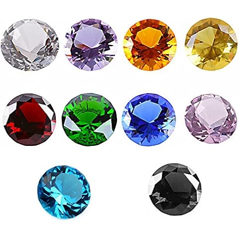 CYIOU 10Pcs Children's Gemstones Plastic Gemstones Colored Crystal Diamonds Multi Colored Gemstones Pirate Jewelry Suitable for Party Gifts DIY Game Methods and Home Decor Cover