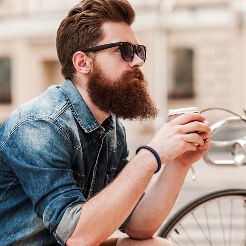 Mens Bracelet,Gifts for Men,Double-Row Black Braided Leather With Black Stainless Steel Jewelry Bracelets for Men, For Dad, Friends, Brother4