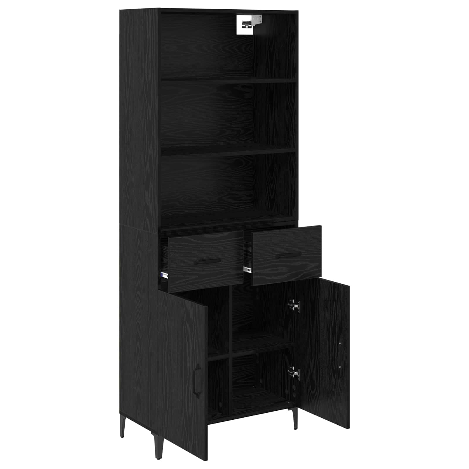 Buffet avec fixation murale en bois d'aspect bois recyclé - Armoire d'appoint pratique avec espace de rangement, buffet et armoire murale aspect bois vieilli en matériau à base de bois