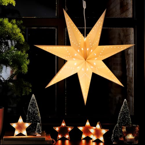 Papiersterne Weihnachten Beleuchtet, Weihnachtsstern Beleuchtet LED...