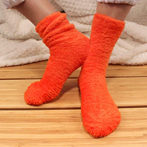 Image of BambooMN Women's Super Soft and Cozy Feather Light Fuzzy Socks - Multiple Color Options - Two Sizes - Value Packs