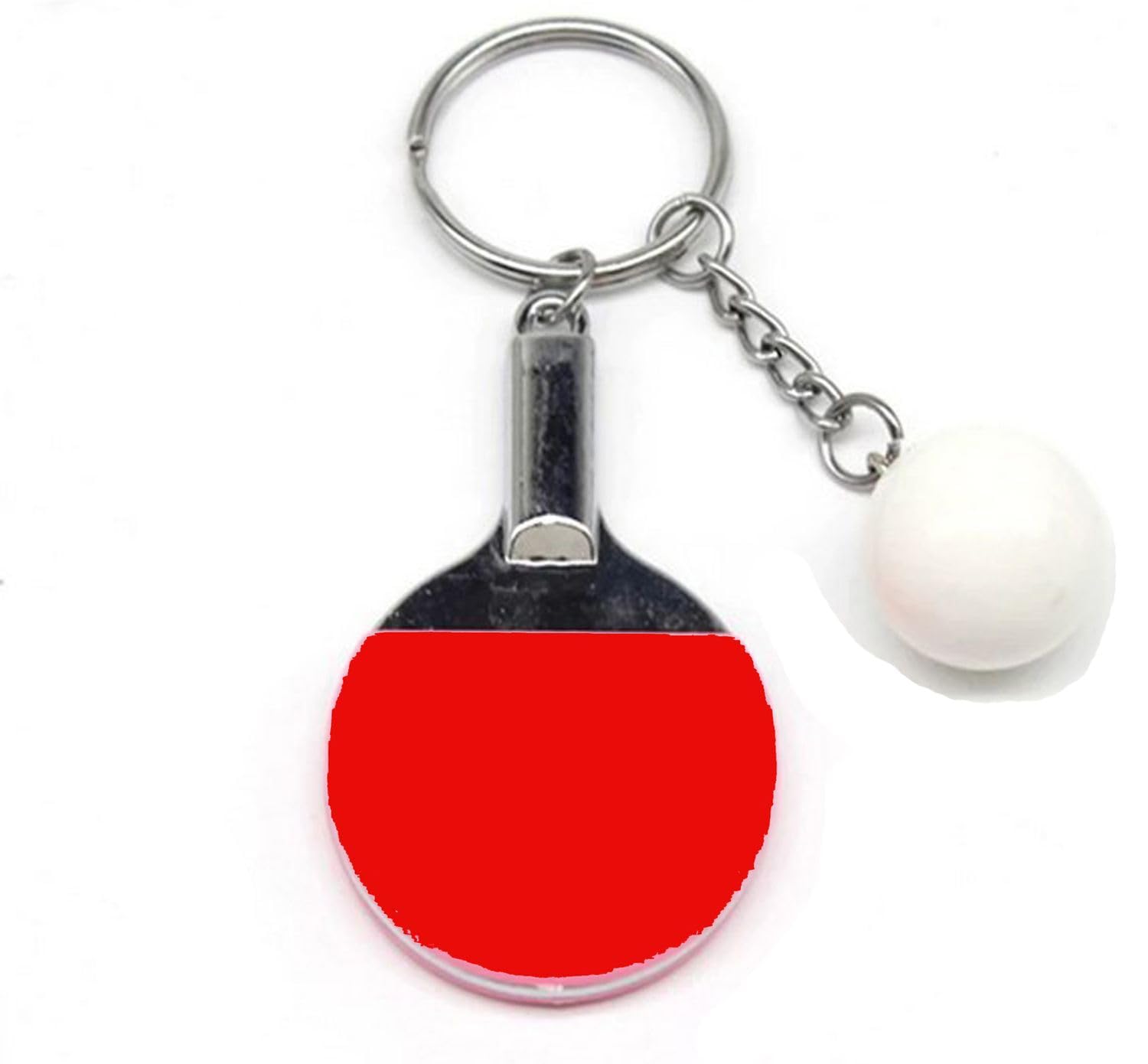 Miniblings 2 szt. Ping Pong brelok łańcuch tenis stołowy rakieta piłka sport czerwony