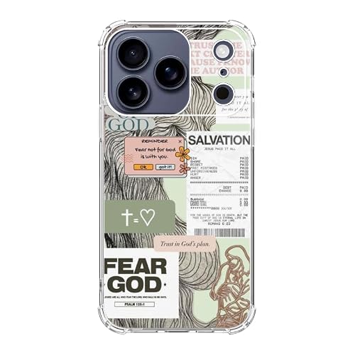 Liehad Bible Verse Christianity God Phone Case for iPhone 17 Pro Max, Cute Christian Jesus Saves Collage Phone Cover, Soft Shockproof Protective TPU Case