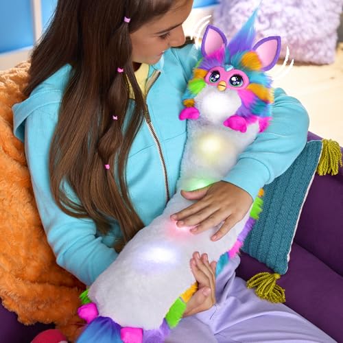 Image of FURBY DJ Interactive Toy, Neon Star, Snuggly Electronic Plush, Music, Lights, Motion, & Games, Speaks English & Furbish, 32 in Long, 6+ Years (Amazon Exclusive)