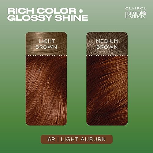 Clairol Natural Instincts Demi-Permanent Hair Dye, 6R Light Auburn Hair Color, Pack of 1 - Image 6