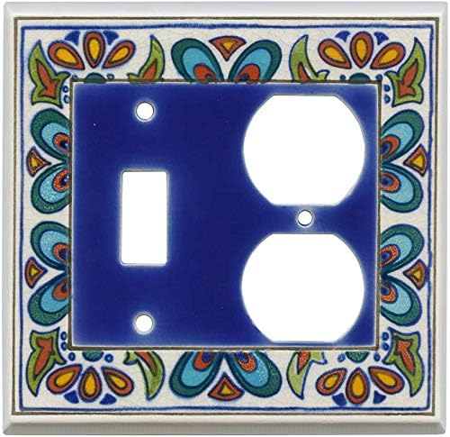 Mediterranean Ceramic - 2 Toggle Switch Plate Covers