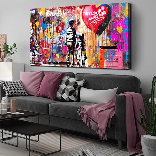 Graffiti Canvas Wall Art For Living Room Large Colorful Wall