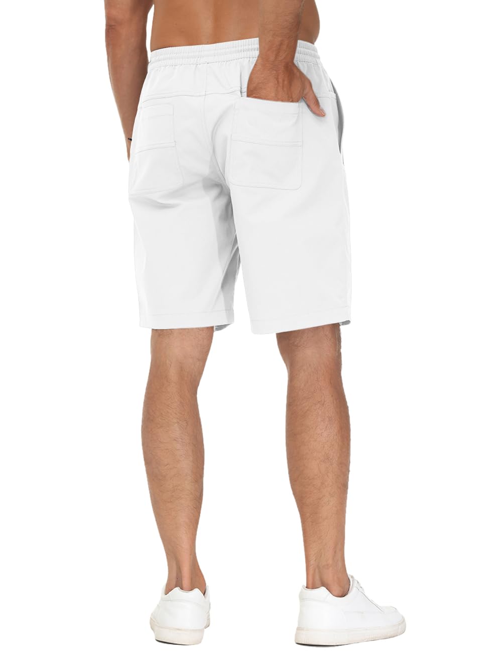 Huayuzh Pantaloni corti da uomo estivi cargo chino cotone elasticizzato per il tempo libero elastico in vita con tasche