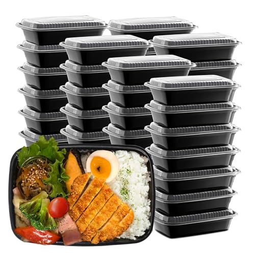 Ribeedas 50 Pack 32 oz meal prep containers,Utilisation répétée Lunchbox mit Deckel,Pique nique en plein air peut être utilisé dans le micro ondes, lave...