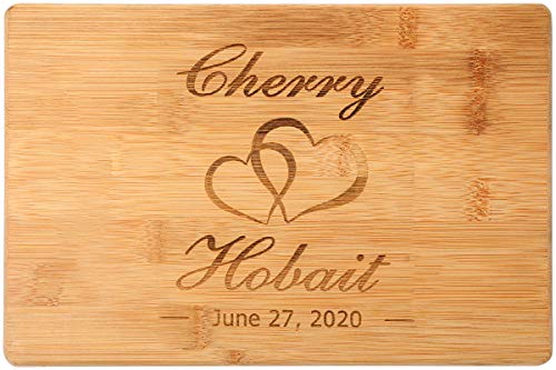 Personalized non-porous wooden cutting boards wedding gifts bridal showers engagement gifts custom carved wooden cutting boards