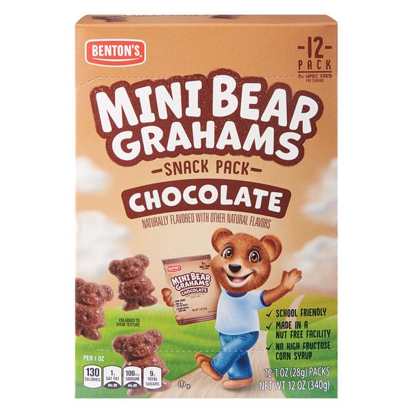 Benton's Mini Bear Chocolate Graham Snack Packs | 12 oz, (2-pack, 24 oz total)