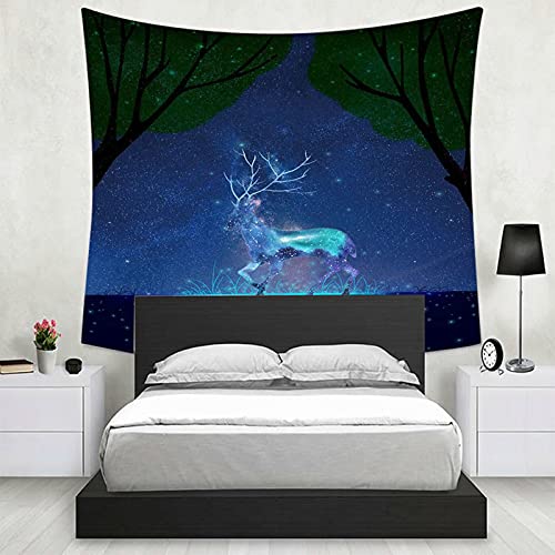 Tapiz de pared de poliéster resistente: decore su hogar con hojas de alce azul y verde 6