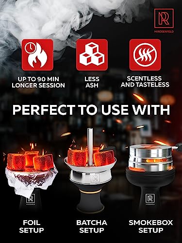 Hookah Charcoal Hookah Coals Coconut – XL Pack 84 Count & 1.2 KG (2.6 lbs) – Premium Quality 25mm (1x1x1 in) – 100% Natural Coconut Coals for Hookah Cubes – NOT Quick Light