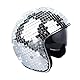 Wenbones Discokugel Hüte, Diskokugel Helm Disco Dekor Helme mit Einziehbarem Visier, Glitzer-Spiegelkugel-Helm, Disco-Party-Helm-Hut Für DJ-Club, Bühne, Party, Hochzeit, Urlaub (A)