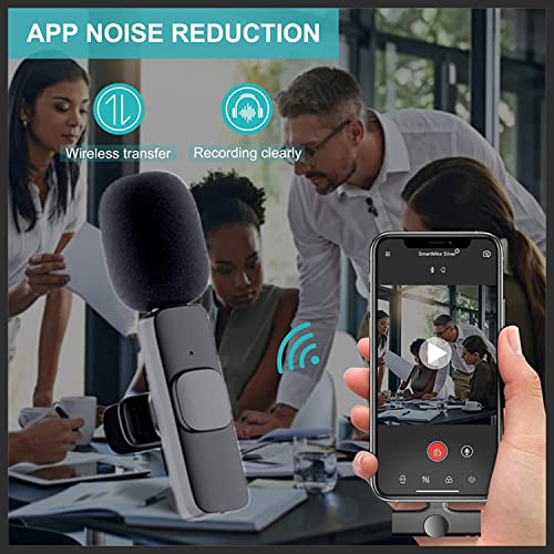 Image of MOOZMOB Professional Grade K9 Dual Wireless Mic for Android Smartphones Type C K9 Wireless Collar Microphone for YouTube Voice Recording Live Videos Vlog ASMR Podcast & Interview (Black)