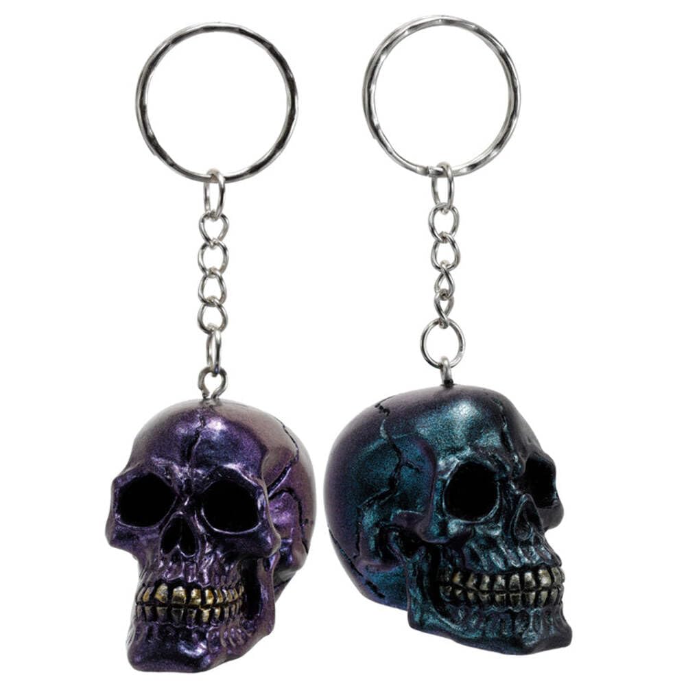 Puckator Skulls and Roses Dark Metallic Gold Skull Keyring - Key Chains For Men - Key Wallets For Men - Small Toys For Mystery Boxes - Small Gifts For Kids - Keychain Cute - Metal And Resin Keyring