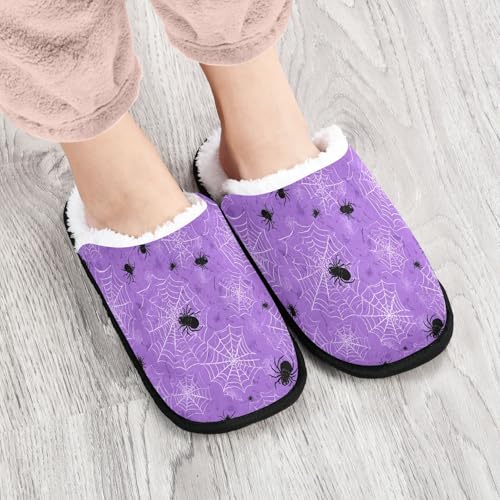 Cartoon Purple Spiders Slippers For Women Men Soft Memory Foam Non-Slip Halloween Winter Indoor House Shoes Travel Slipper4
