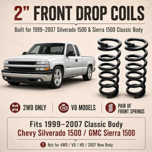TOWGUARD 2-Inch Front Lowering Coil Springs for 1999–2006 Chevy Silverado and GMC Sierra 1500 - Image 3