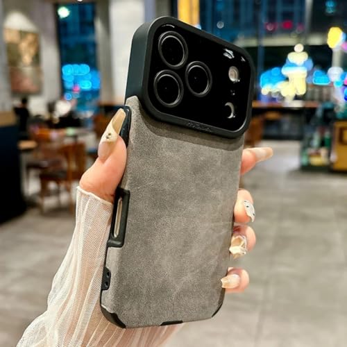 Étui en cuir de luxe iPhone XS Max gris mat haute protection