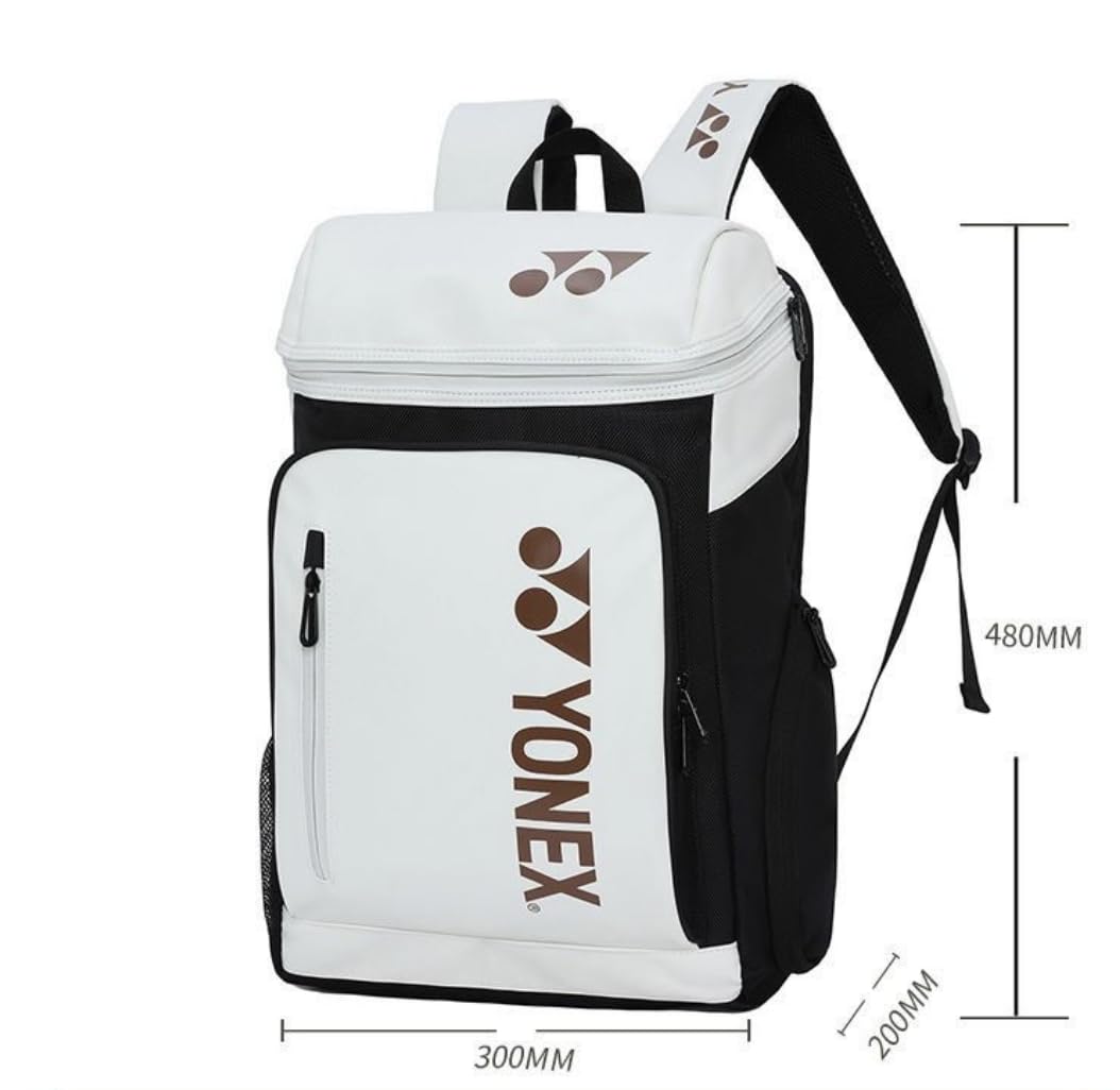 YONEX Bolsa Deportiva de Raqueta para Bádminton y Tenis, Compartimento Separado para Zapatos, Blanco y Negro