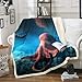 Jane Aigle Énorme Poulpe Rouge Couverture en Flanelle Canapé Canapé Chaise Lit Longue Tentacule Poulpe Sherpa Jeter Mer Animaux Corail Couverture Grande Taille