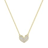 14K Gold Plated Crystal Pendant Necklace Cubic Zirconia Pendant Necklaces for Women Elegant Pearl Pendant Choker Necklaces
